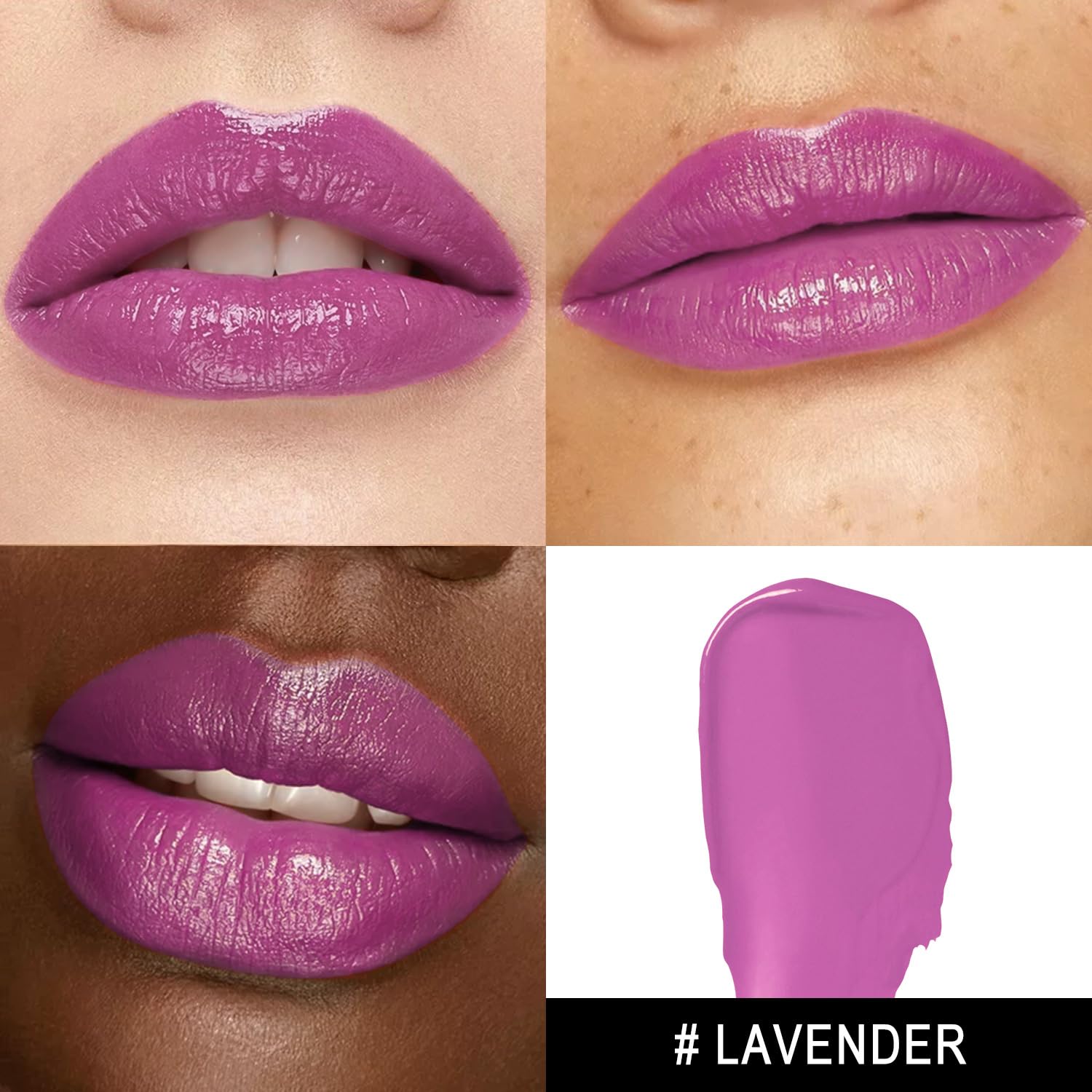 Maki Yika Lavender MA065 lipstick swatch reveals rich color payoff.