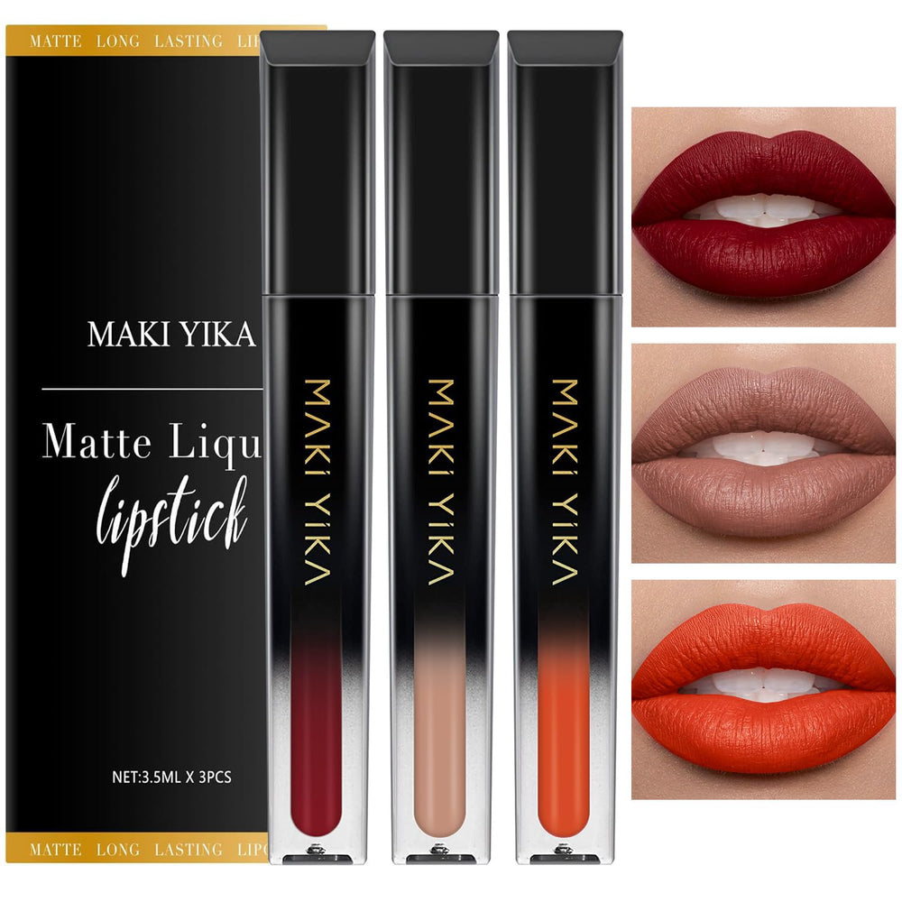 MAKI YIKA nude lipstick swatch highlights natural tone and smooth matte texture.