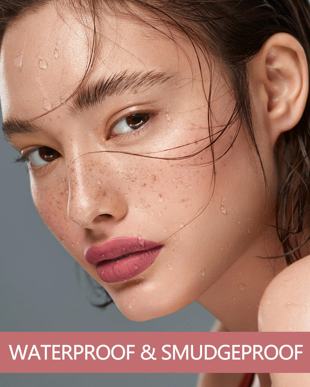 MAKI YIKA red lipstick applied on lips for even coverage.