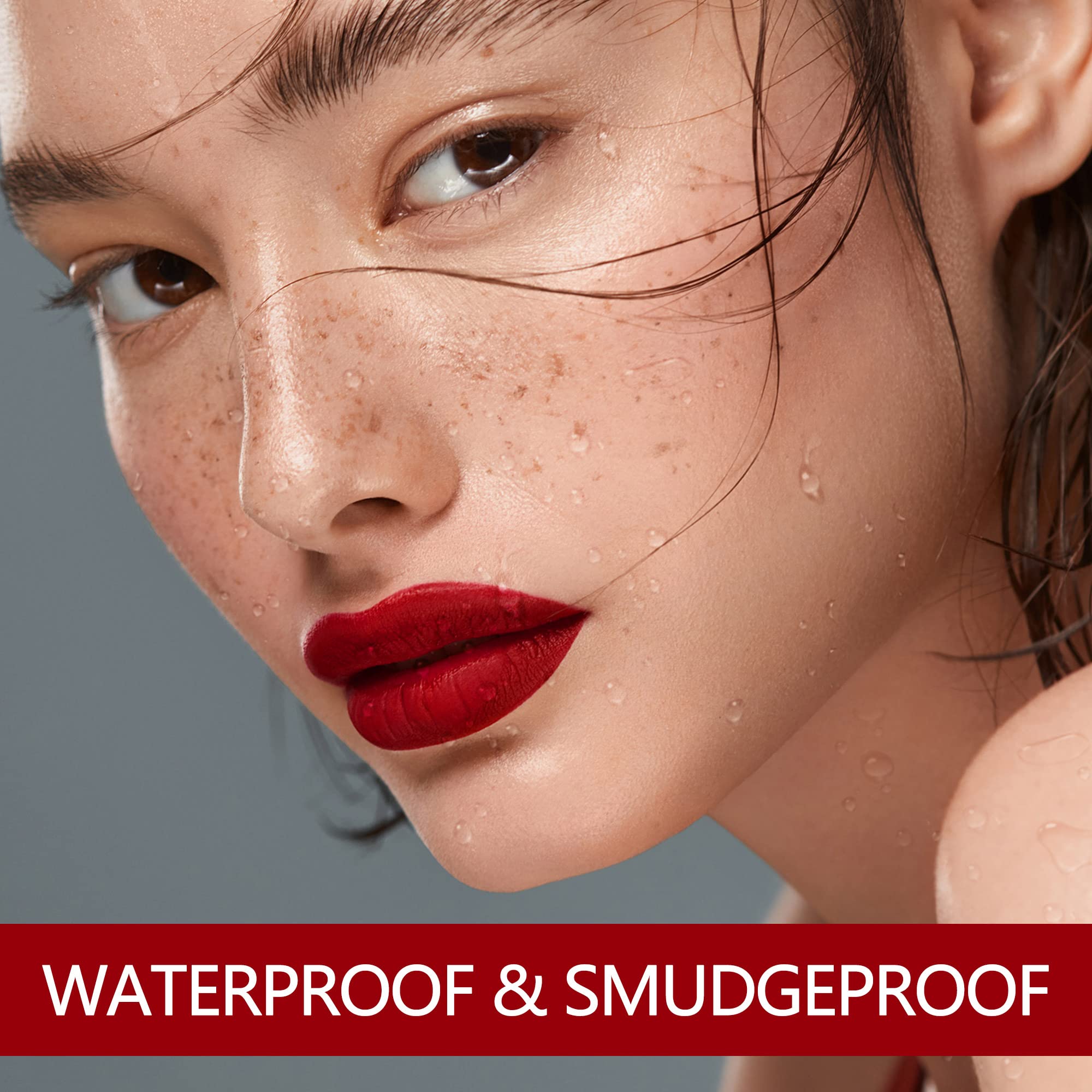 MAKI YIKA red lipstick transfer test during sipping shows minimal transfer.