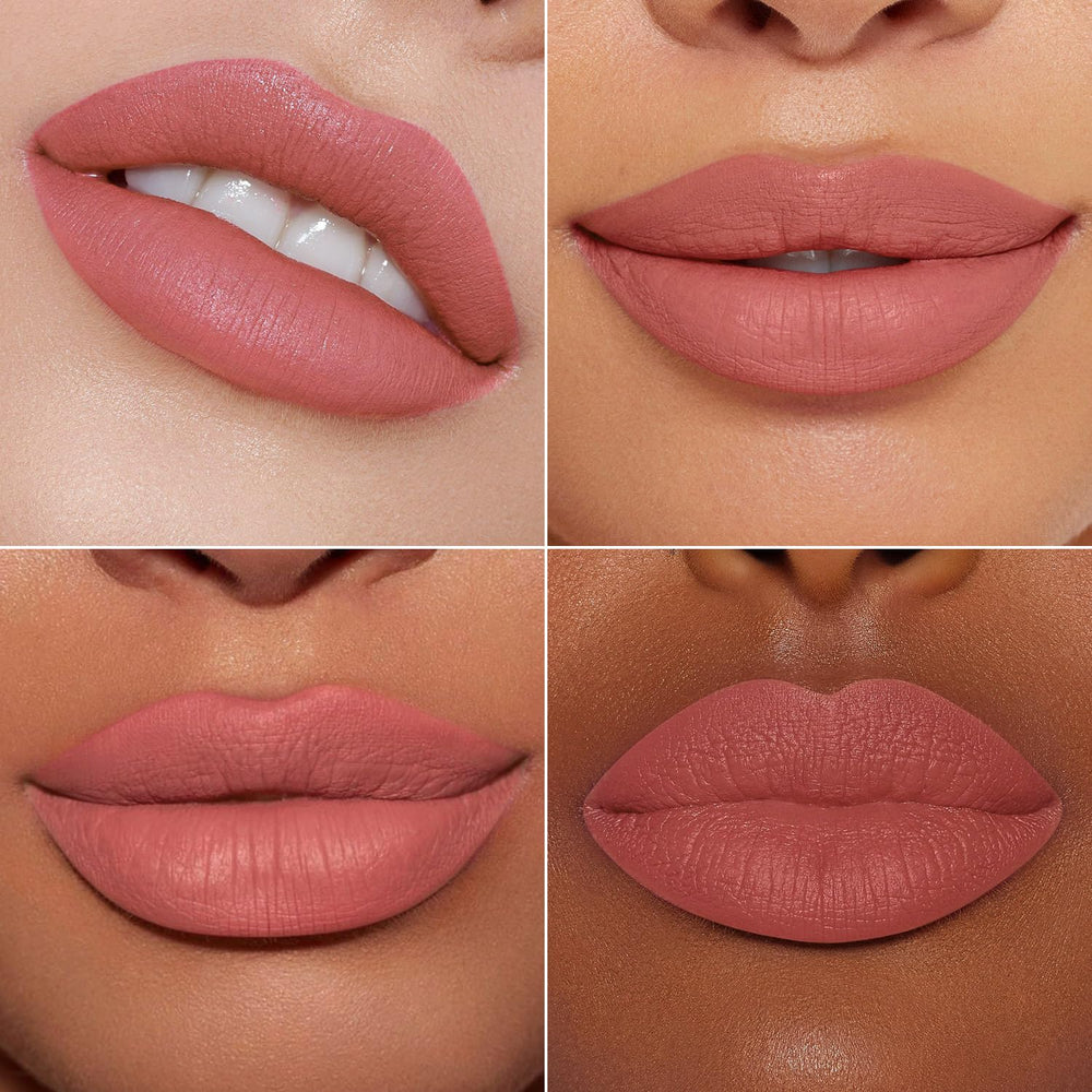 MAKI YIKA rosey lipstick being applied for smooth full-coverage lips