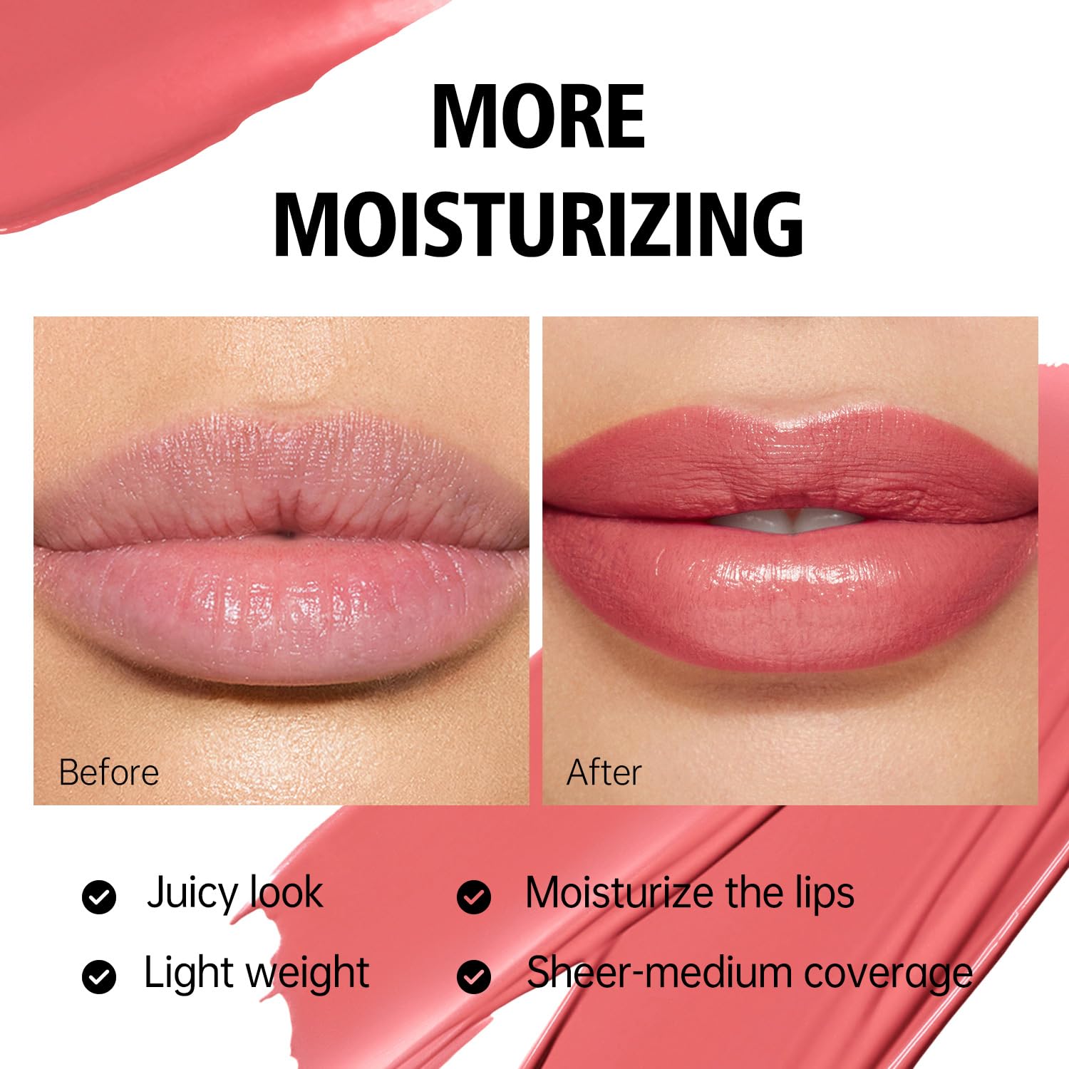 MAKI YIKA lipstick close-up shows glossy finish and smooth lips.