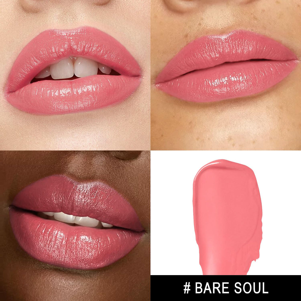MAKI YIKA lipstick tube closeup reveals rich pigment and nourishing formula.