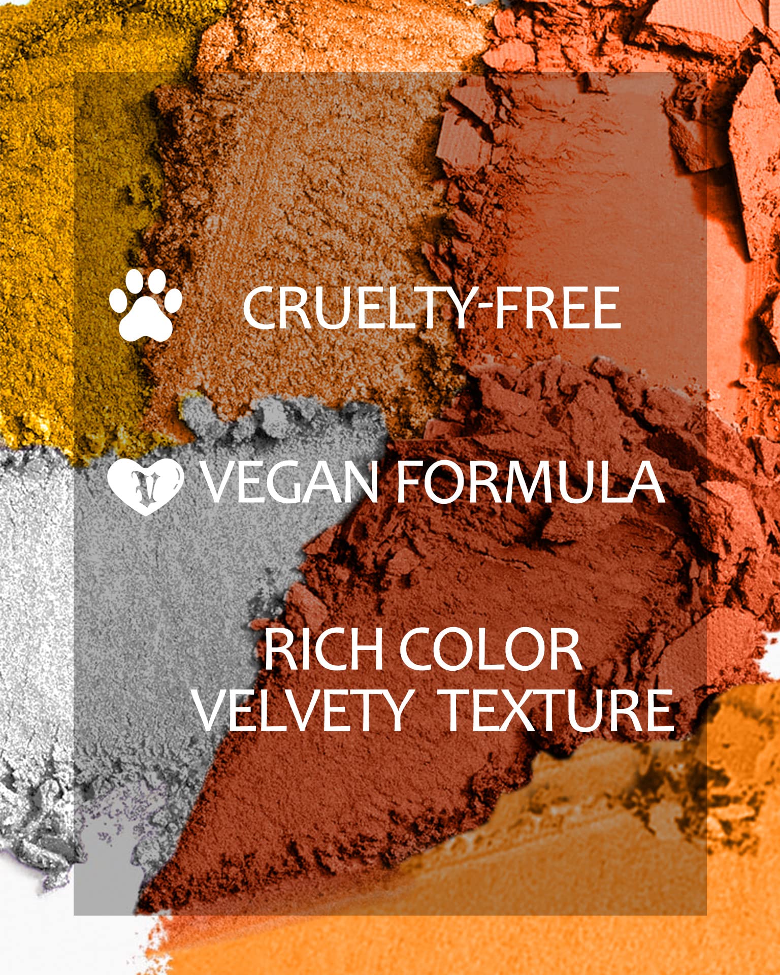 MAKI YIKA Orange Eyeshadow Palette Long Wear ensures color stays put all day.