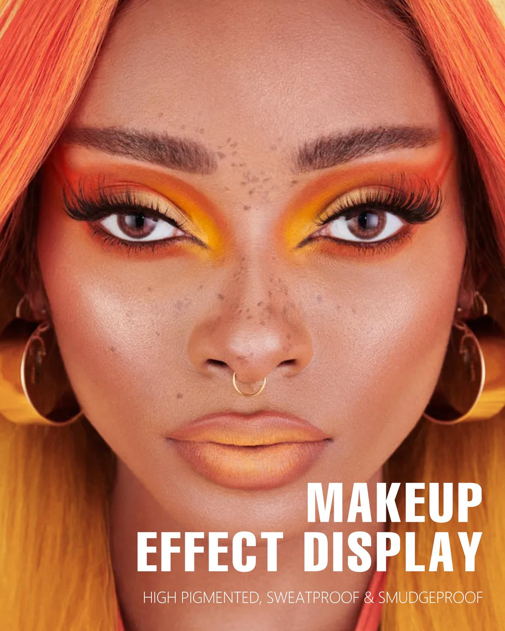 MAKI YIKA Orange Eyeshadow Palette Matte Shimmers demonstrates versatile finishes for any occasion.