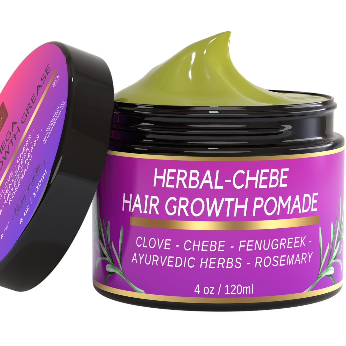 MAKOF BEAUTY Chebe Hair Growth Grease bottle showing rich texture and nourishment benefits