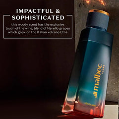 Malbec Flame woody patchouli base adds masculine depth