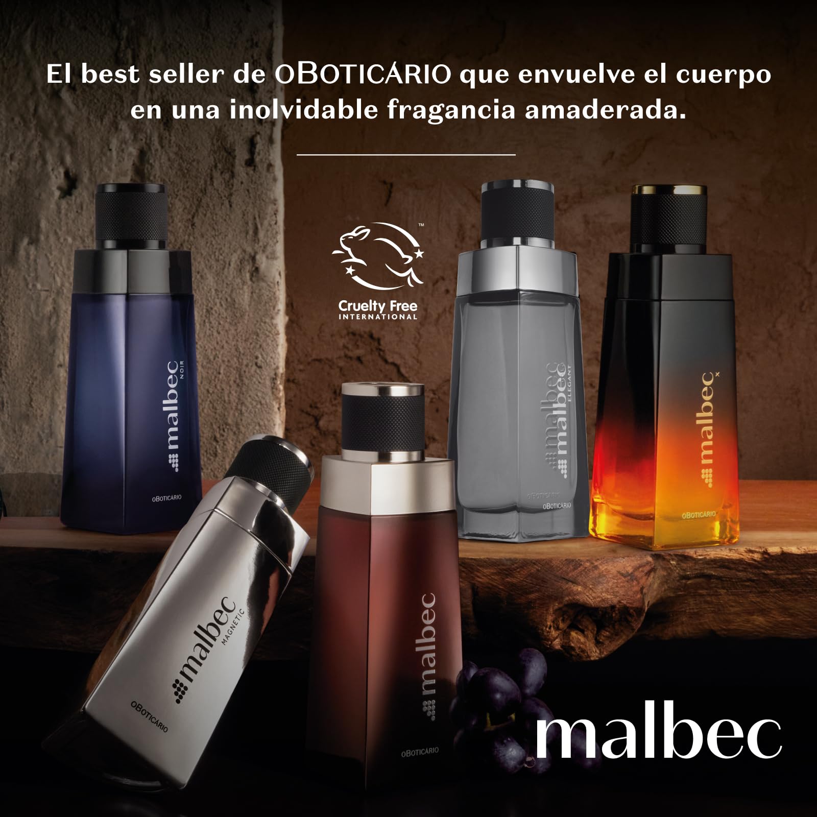 Malbec Intenso cruelty-free badge indicating ethical fragrance production