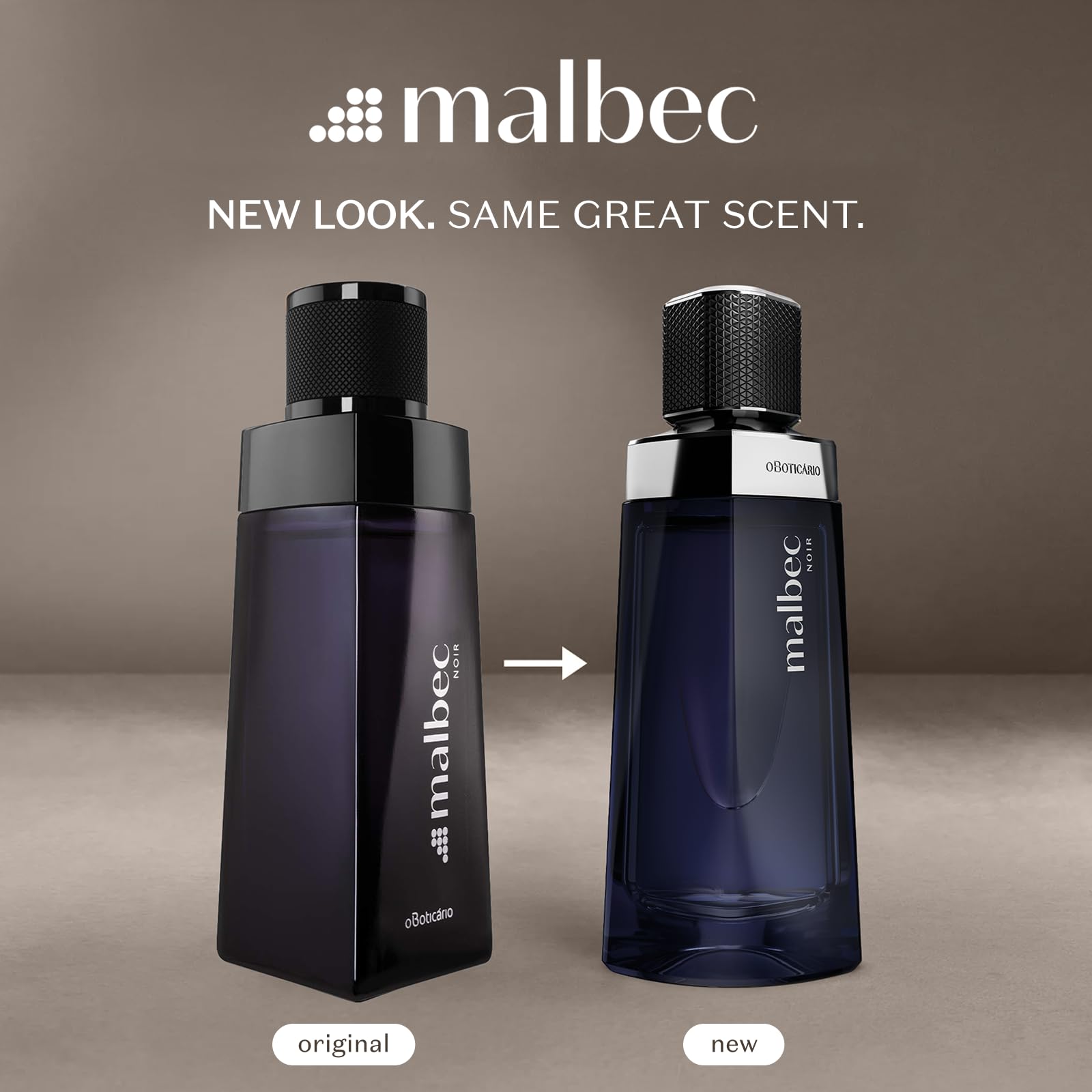 Malbec Noir bottle close-up showing spice and lavender for refined scent.
