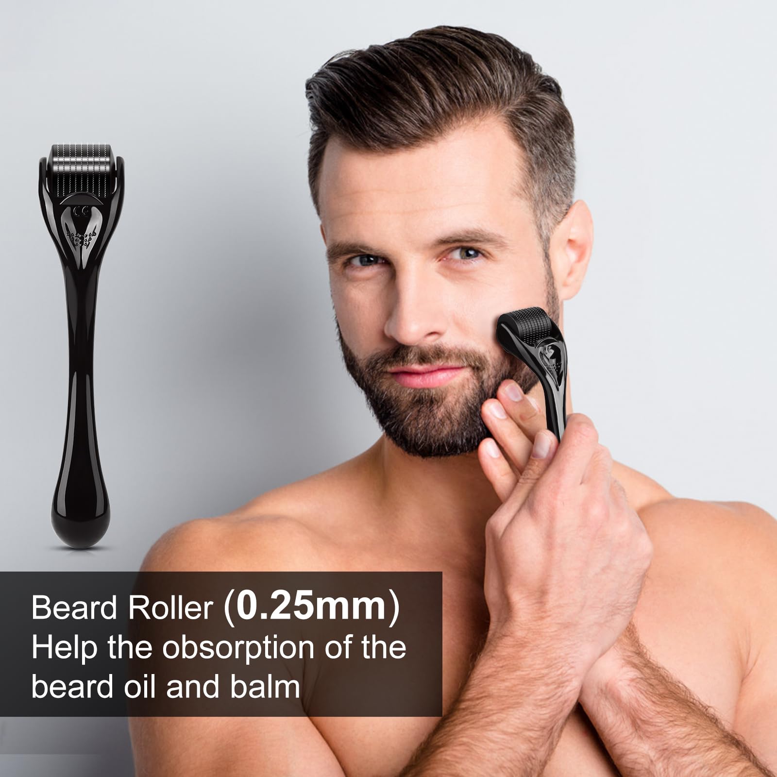 MALE GOD beard balm tube softens hairs and nourishes skin.