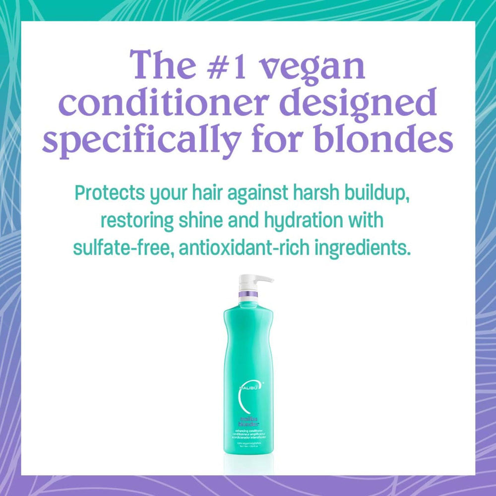Malibu C Blondes Enhancing Duo Pack image highlights complete blonde color care