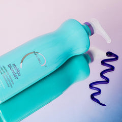 Malibu C Blondes Enhancing Shampoo label closeup with violet toning benefits