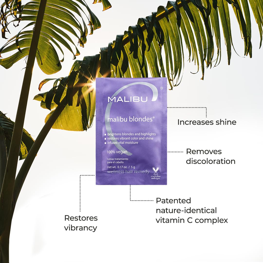 Malibu C Blondes Wellness Remedy crystals dissolving in water before application.