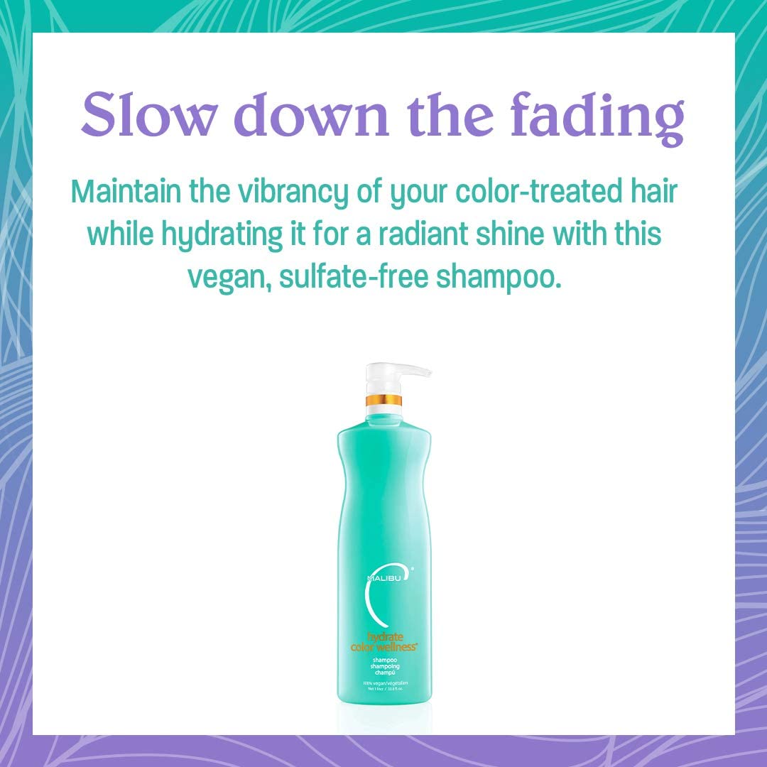 Malibu C Hydrate Color Shampoo foam in hand demonstrates gentle cleansing.