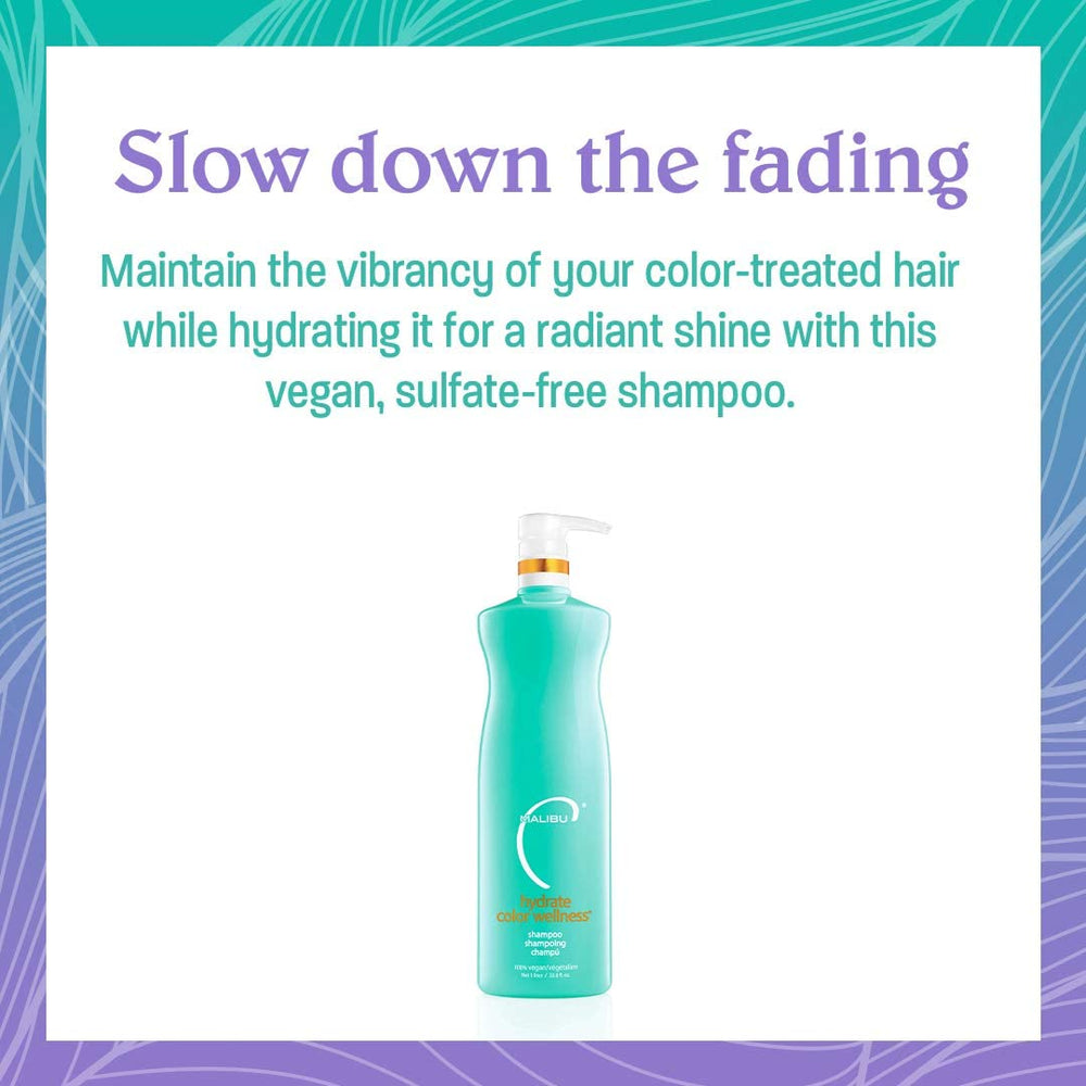 Malibu C Hydrate Color Shampoo foam in hand demonstrates gentle cleansing.