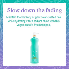 Malibu C Hydrate Color Shampoo foam in hand demonstrates gentle cleansing.