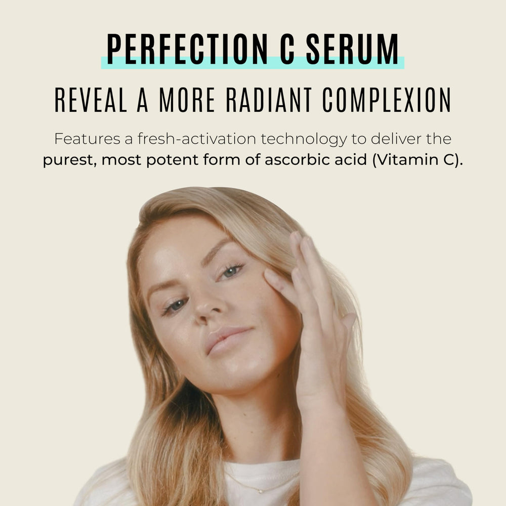 Malibu C Perfection C serum dropper in use for targeted facial application.