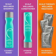 Malibu C Scalp Therapy crystals jar highlighting weekly scalp energizing treatment