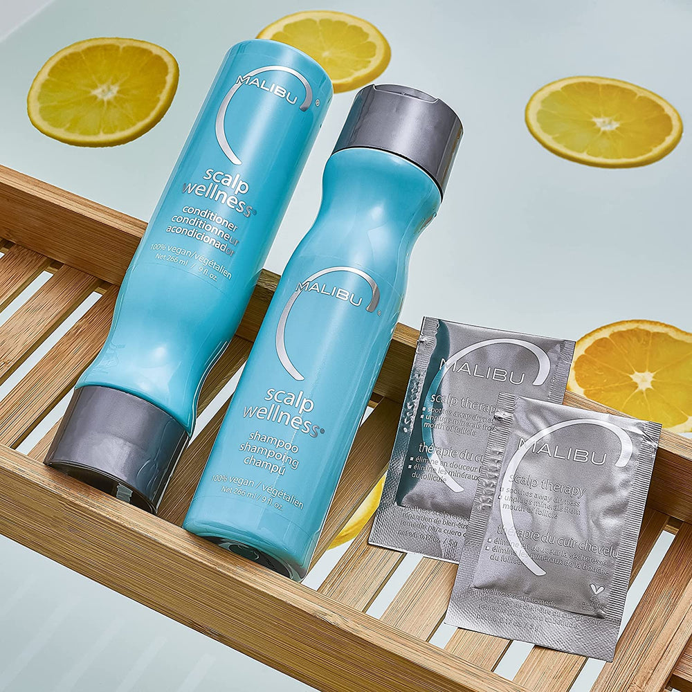 Malibu C Scalp Wellness Conditioner supports dry scalp moisture and comfort.