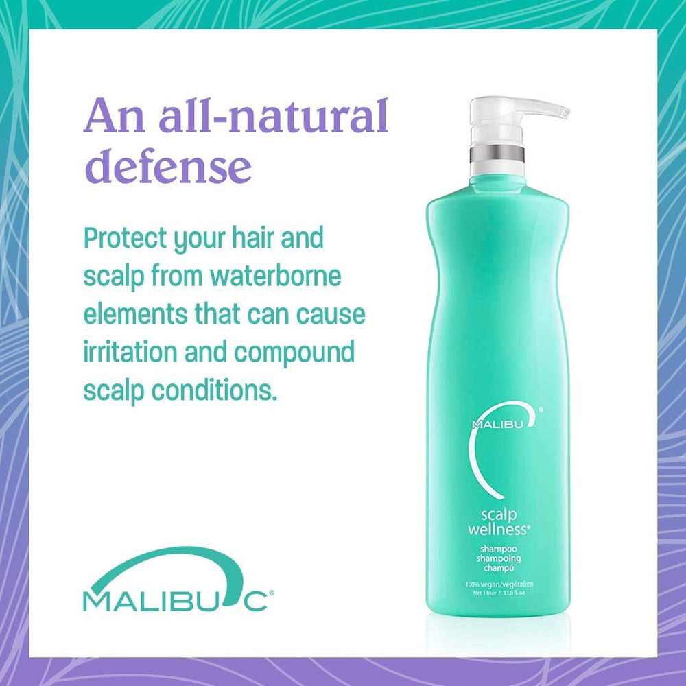 Malibu C Scalp Wellness Conditioner ingredients listing with provitamin B5 and flax.