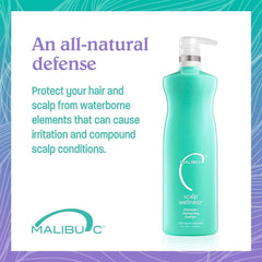 Malibu C Scalp Wellness Conditioner ingredients listing with provitamin B5 and flax.