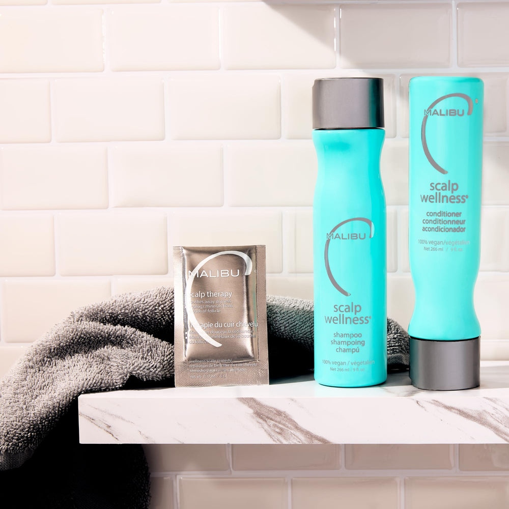 Malibu C Scalp Wellness Shampoo clarifying; removes buildup for fresh hair.