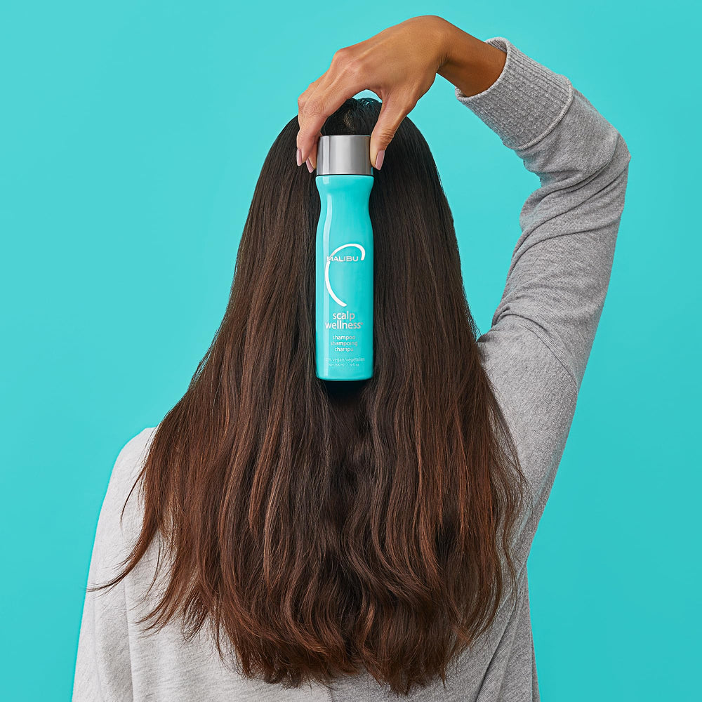 Malibu C Scalp Wellness Shampoo foamy lather; gentle cleansing for scalp.