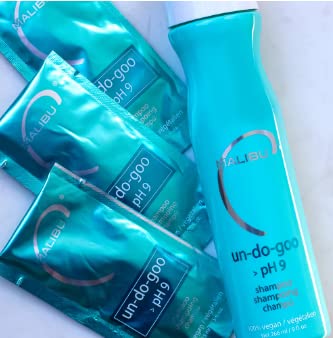 Malibu C Un-Do-Goo shampoo bottle close-up highlights magnesium and limonene ingredients