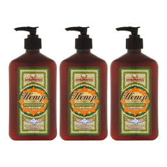 Malibu Tan hemp body lotion 3-pack front label for easy hydration