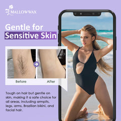 Mallowwax face and body waxing for even coverage.