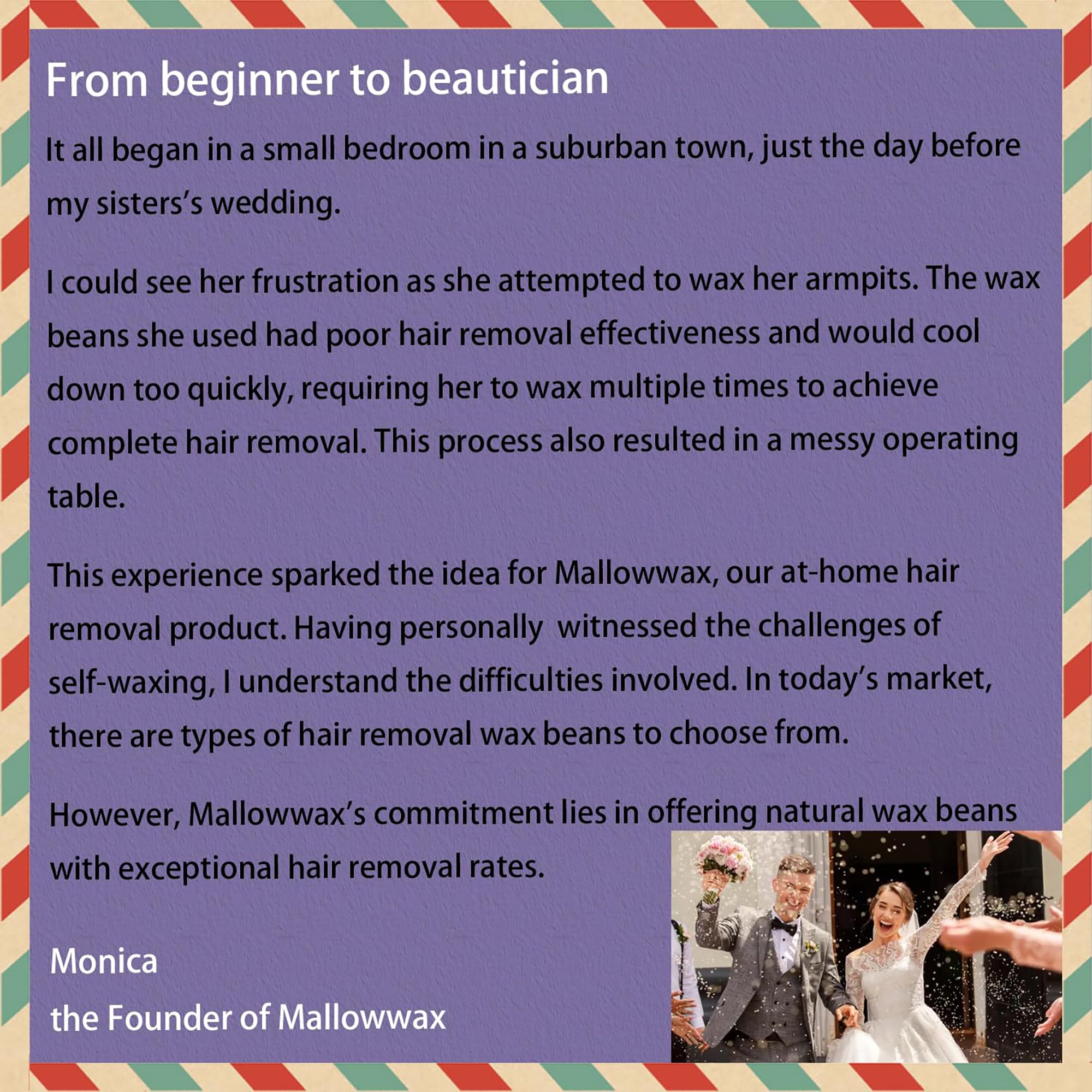 Mallowwax lavender scent provides a calming waxing experience.