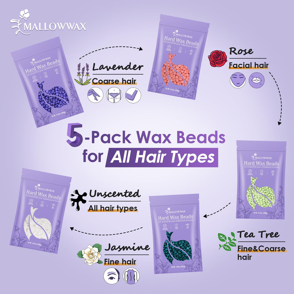 Mallowwax tea tree wax beads ideal for sensitive armpits and bikini lines.