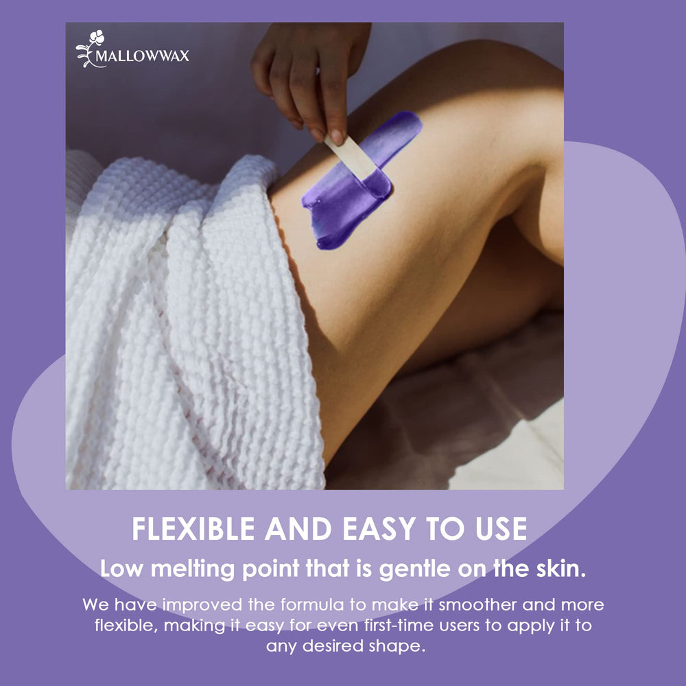 Mallowwax works well on underarms, legs, and chest for lasting smoothness.