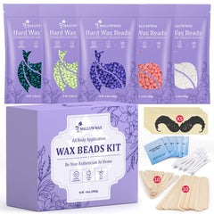 Mallowwax wax beads collection enables versatile at-home waxing sessions.