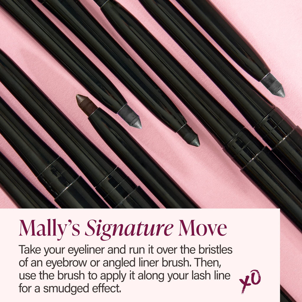 Mally Beauty Evercolor Walnut long-wear performance shown on busy, active days.