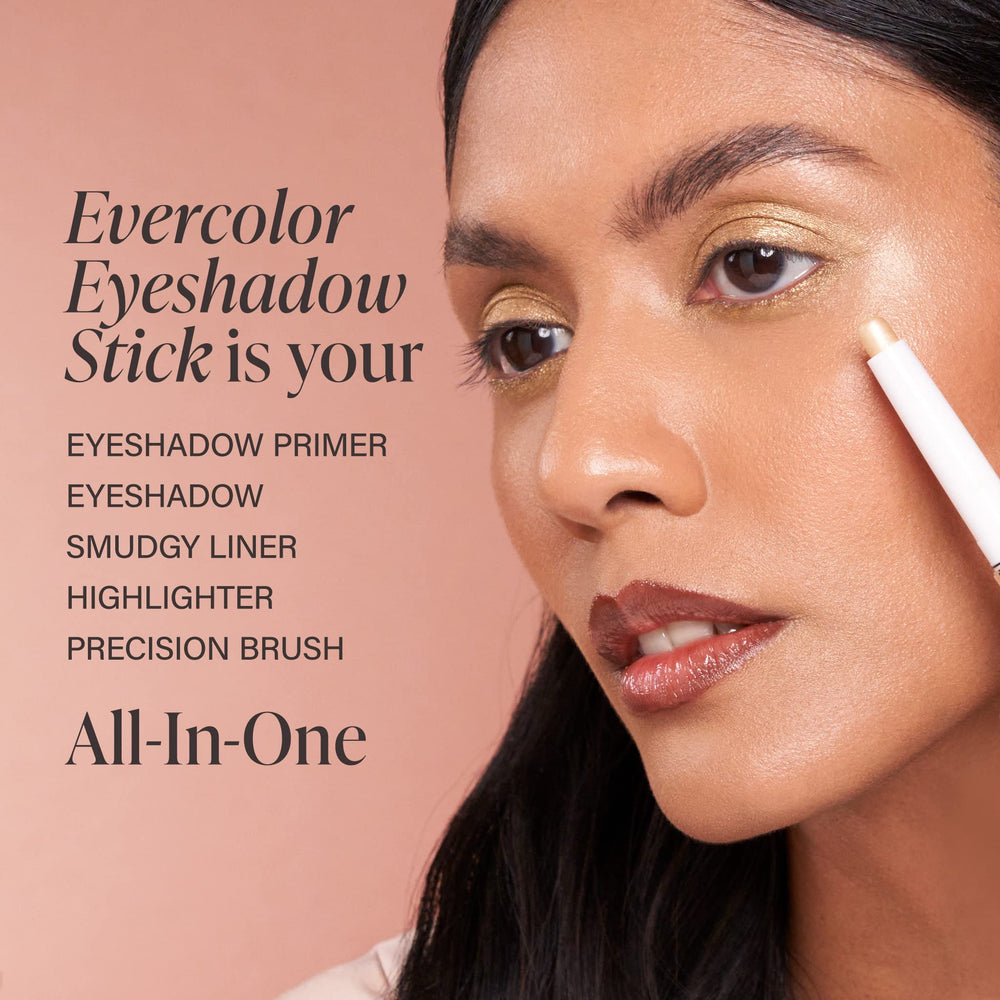 Crease-definition achieved with Mally Beauty Evercolor Shadow Stick Extra Foxy Shimmer.
