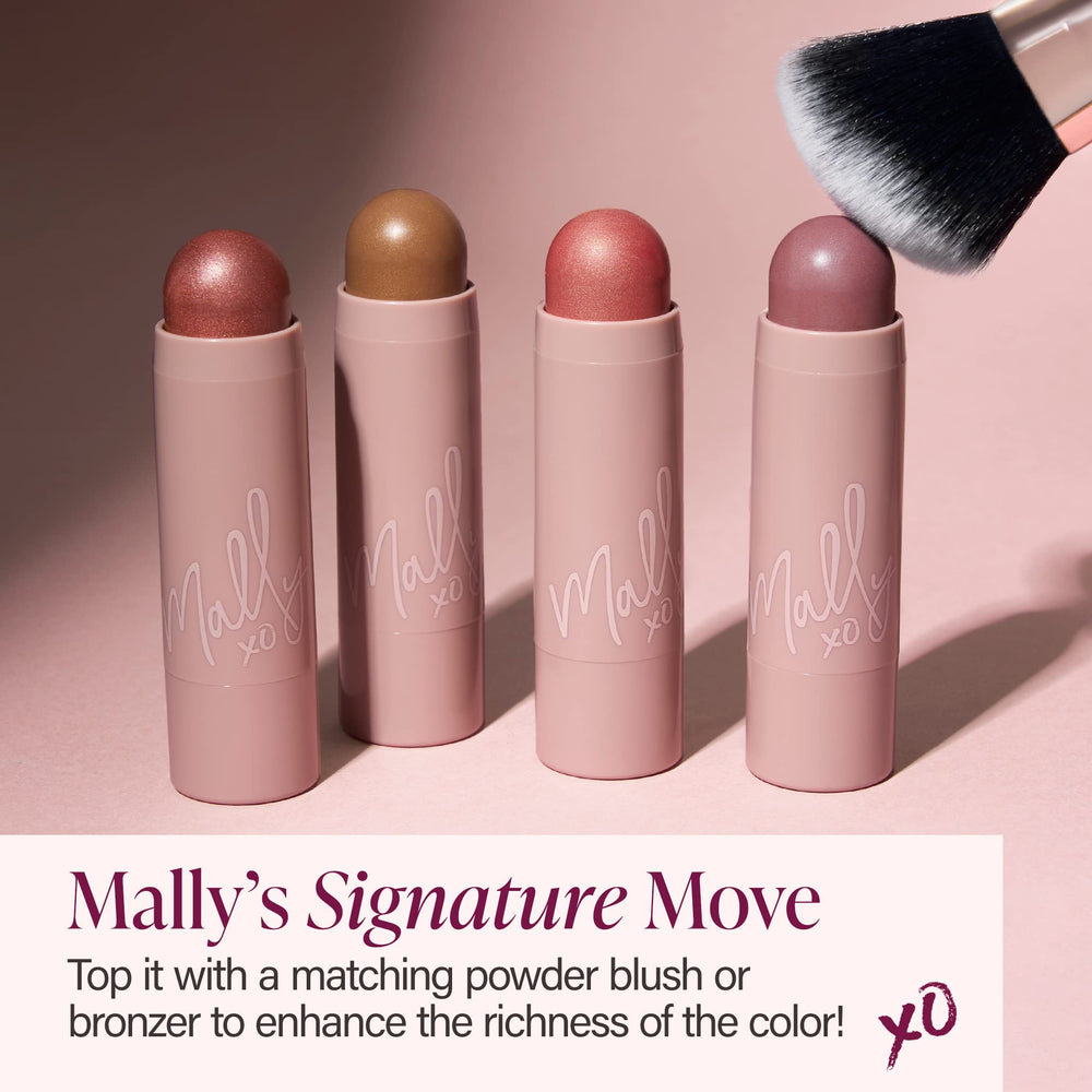 Mally Beauty Shimmer, Shape & Glow Plus rich moisturizers glide for seamless color.