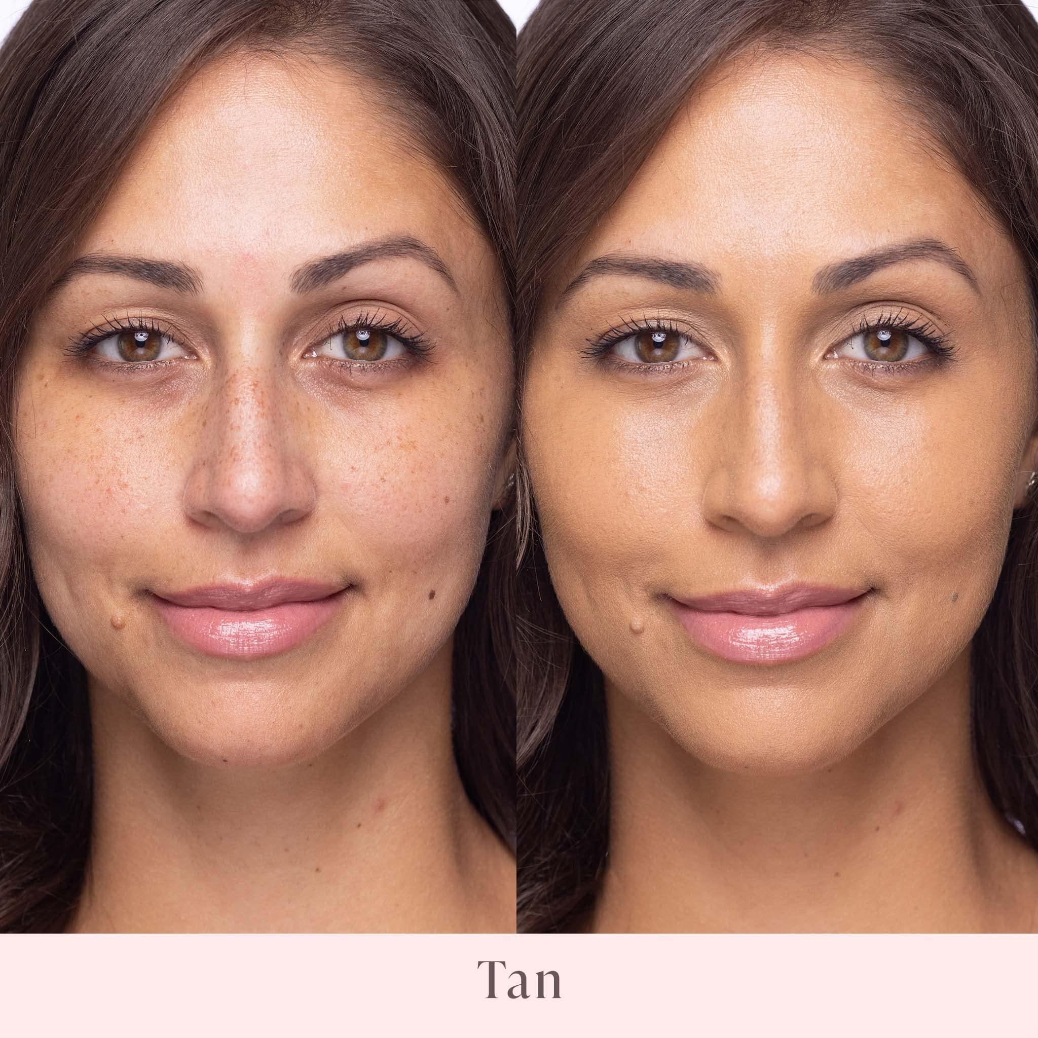 Mally Beauty Stress Less Foundation tan texture closeup reveals a silky, smooth finish.