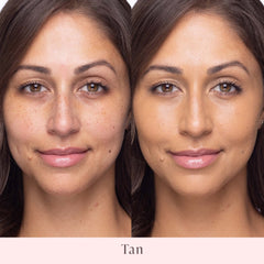 Mally Beauty Stress Less Foundation tan texture closeup reveals a silky, smooth finish.