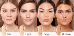 Mally Plush Pen Brightening Foundation swatch showing glow on skin.