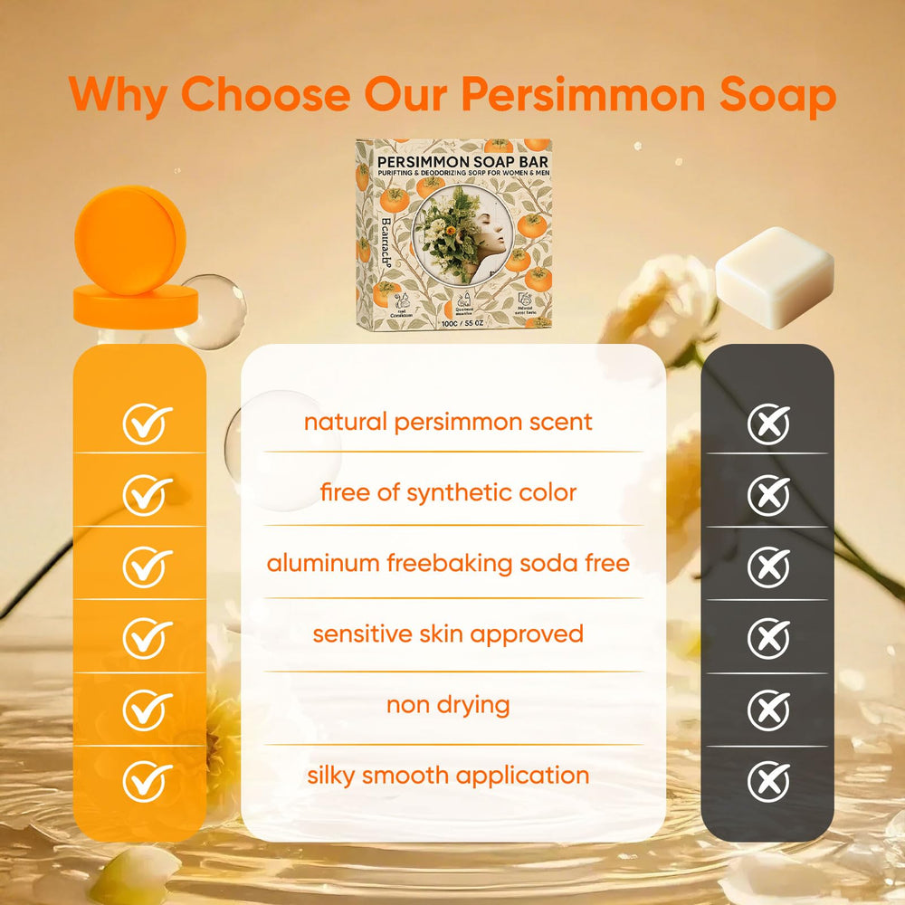 MALVAY Persimmon Soap antioxidants support smoother skin with regular use.