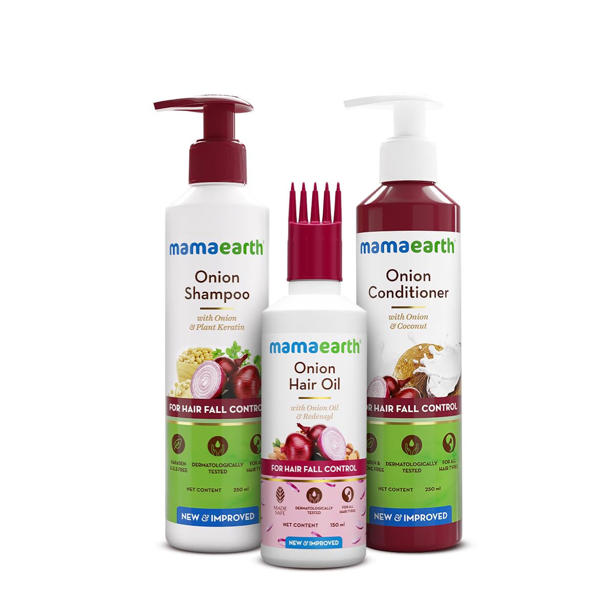 Mamaearth onion oil bottle for nourished scalp and smoother strands