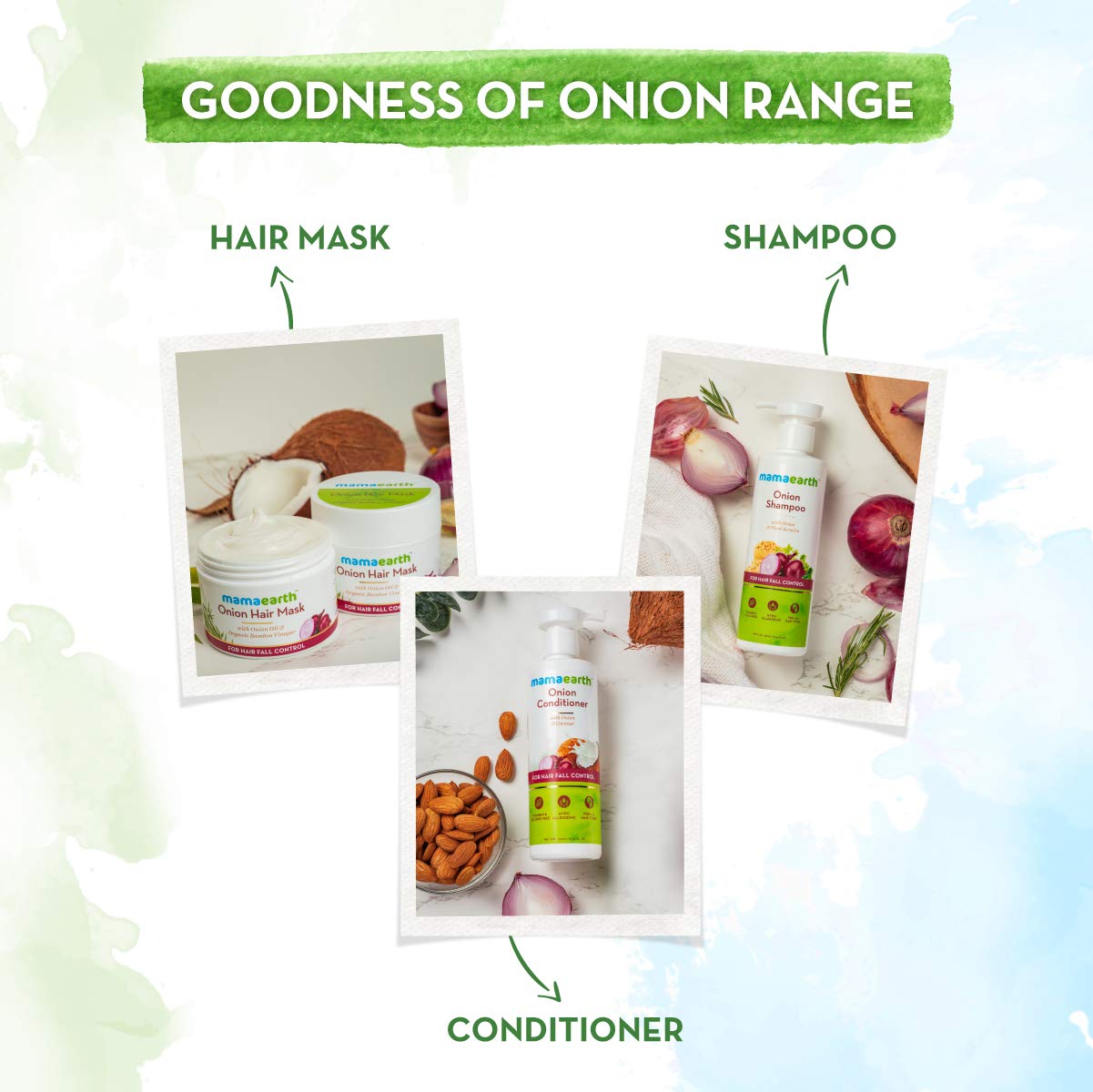 Mamaearth Onion Oil Hair Mask organic bamboo vinegar ingredient close-up.