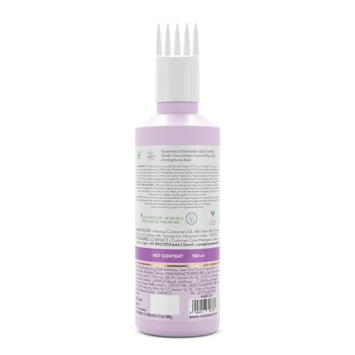 Drop of Mamaearth Rosemary Hair Oil releasing onto scalp for easy application.