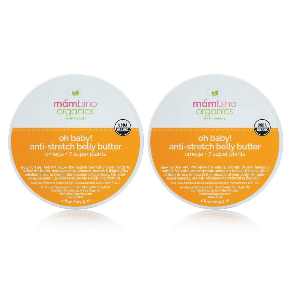 Mambino Oh Baby belly butter jar showing rich hydration for pregnancy skin