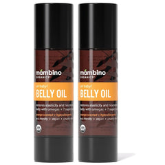 Mambino Organics Oh Baby belly oil bottle pour provides lightweight hydration for pregnancy