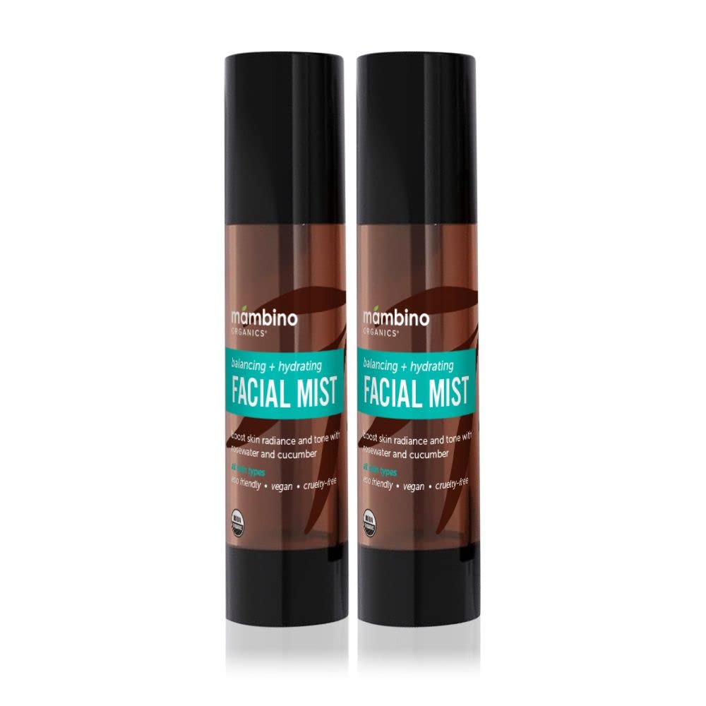 Mambino Organics hydrating facial mist bottle refreshing sensitive skin.