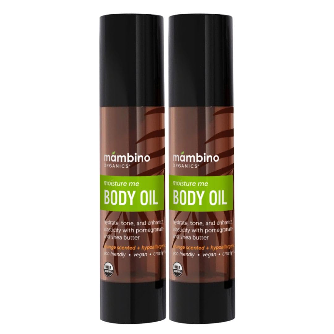 Mambino Organics Moisture Me oil bottle shown for hydrating skin