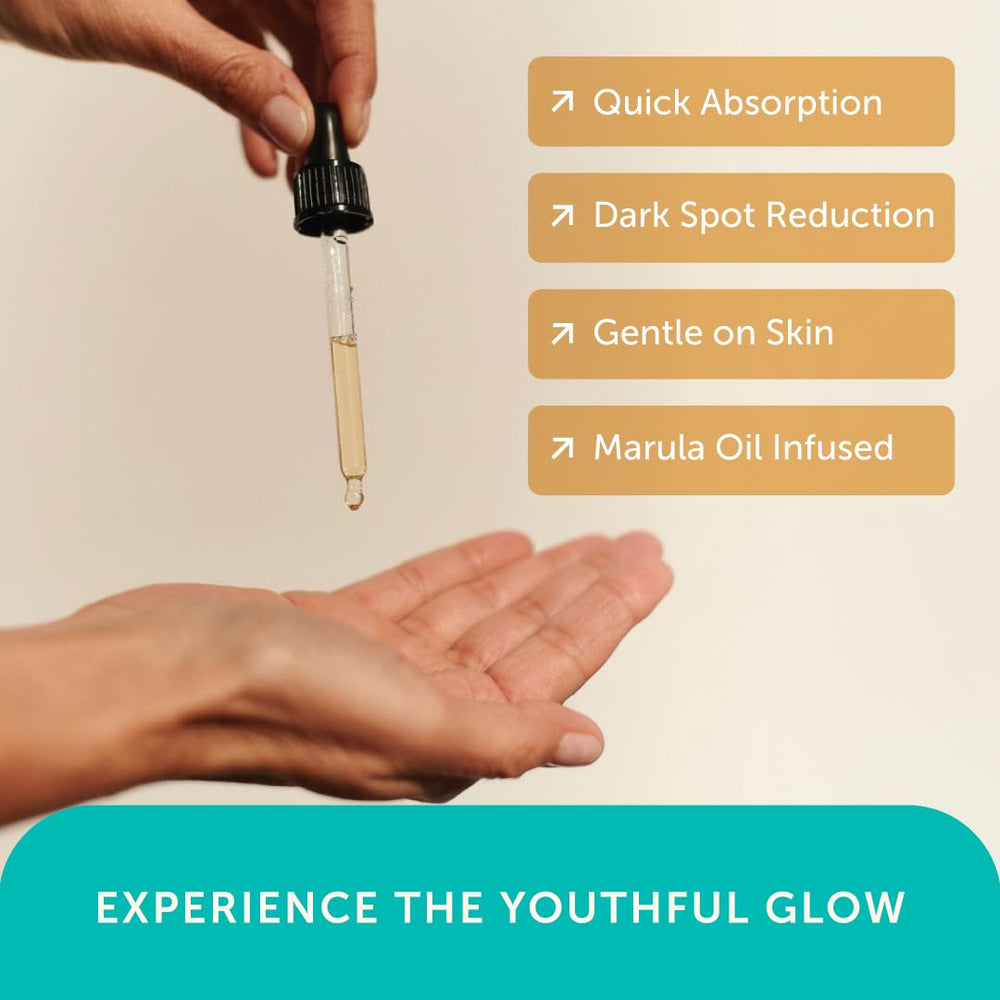 Mambino Organics Youth Glow Serum application demonstrates quick absorption and hydration