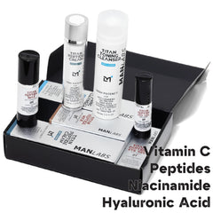 Man Labs Titan peptide cream bottle hydrates and seals the skin